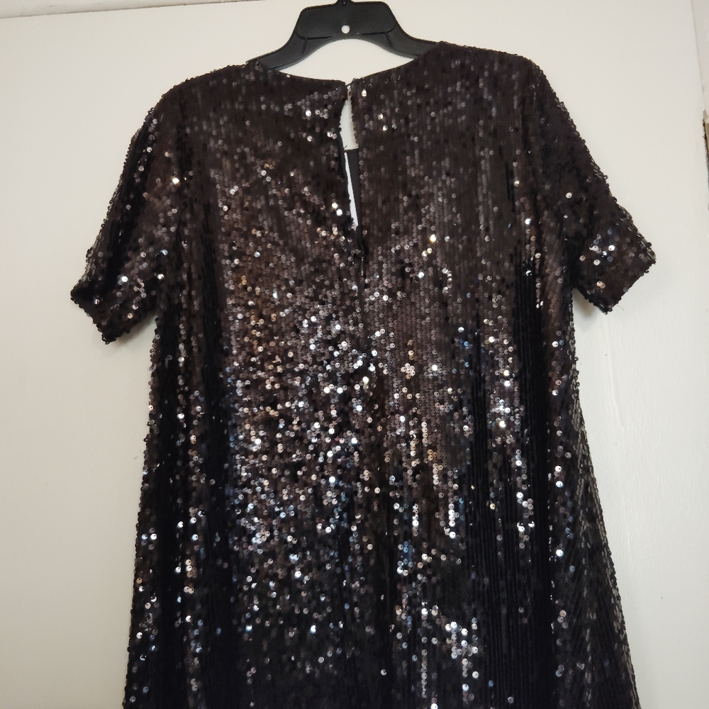 Sugar Lips Black Sequin Mini Dress Size M - Picture 9 of 13